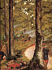 Gustave Caillebotte Famous Paintings - Yerres, Soldiers in the Woods